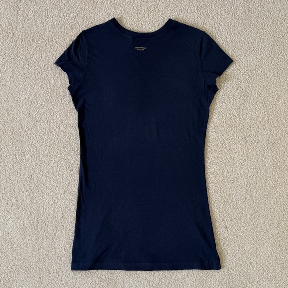 Y2K American Eagle Outfitters Navy & Gold Graphic Tee - Picture 2 of 9